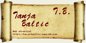 Tanja Baltić vizit kartica